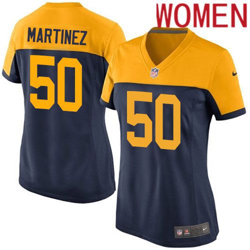 Women Green Bay Packers #50 Blake Martinez Navy Blue Nike Alternate Game NFL Jersey